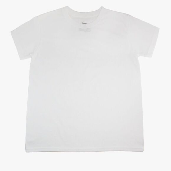 Hanes 2 T-Shirts Undershirts Youth Large White 100% Cotton Crew Neck Lot 2. - Picture 2 of 9